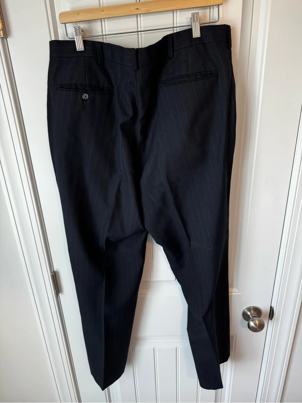 Vintage Men's Pinstripe Suit Jacket & Pants - Navy